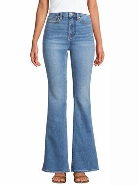 NEW Lands' End Beau Blue High-Rise Flare Jeans